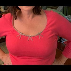 Léo Guy knitwear embellished top Sz8-10 Med BARBIECORE